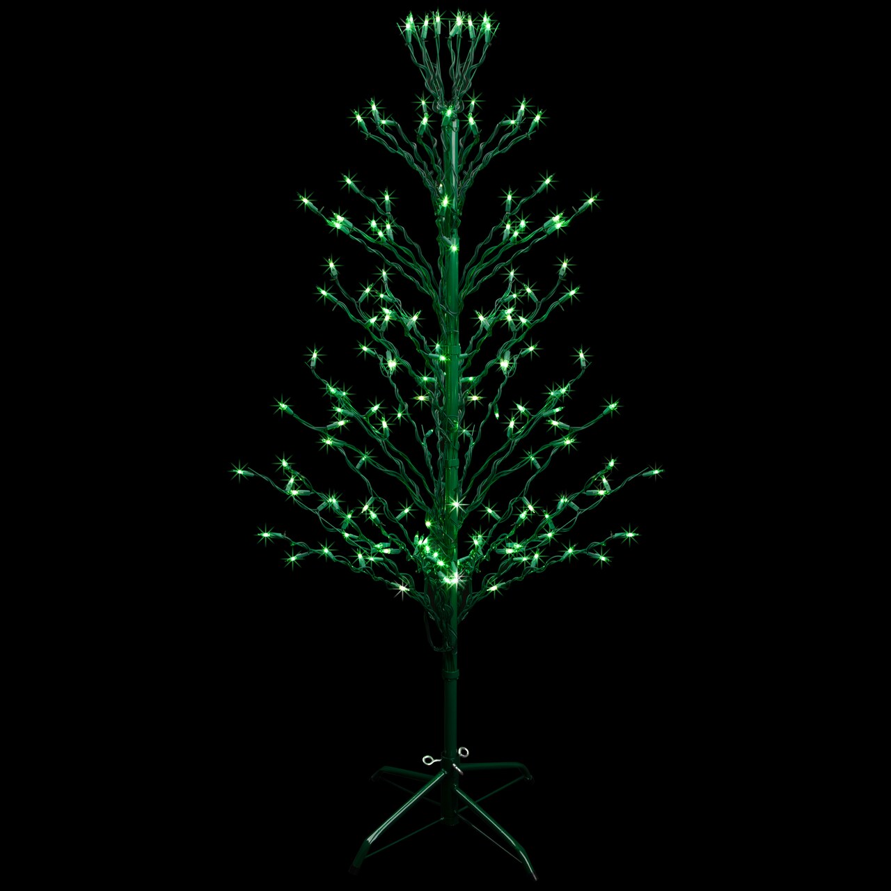 Northlight 4' Pre-Lit Green Slim Profile Cascade Twig Christmas Tree - Green Lights